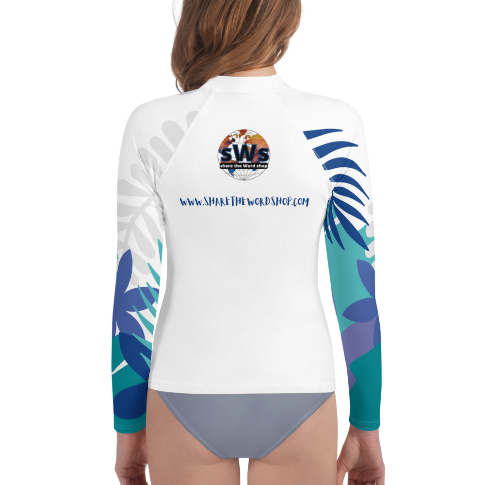 Mightier than the waves | Psalm 93:4 | Youth Rash Guard