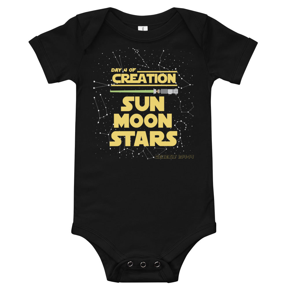 Green lightsaber | Day4 of creation | Genesis 1: 14-19 | Baby onesie