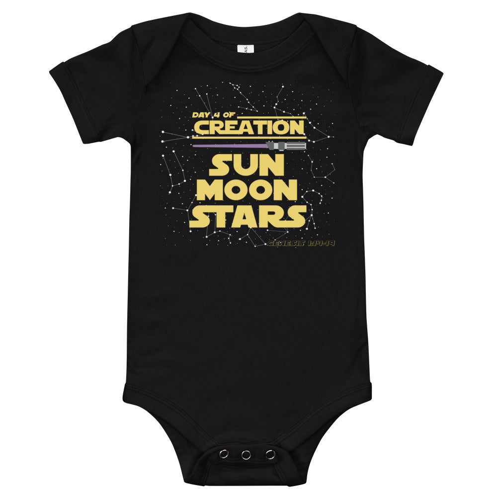 Purple lightsaber | Day4 of creation | Genesis 1: 14-19 | Baby onesie