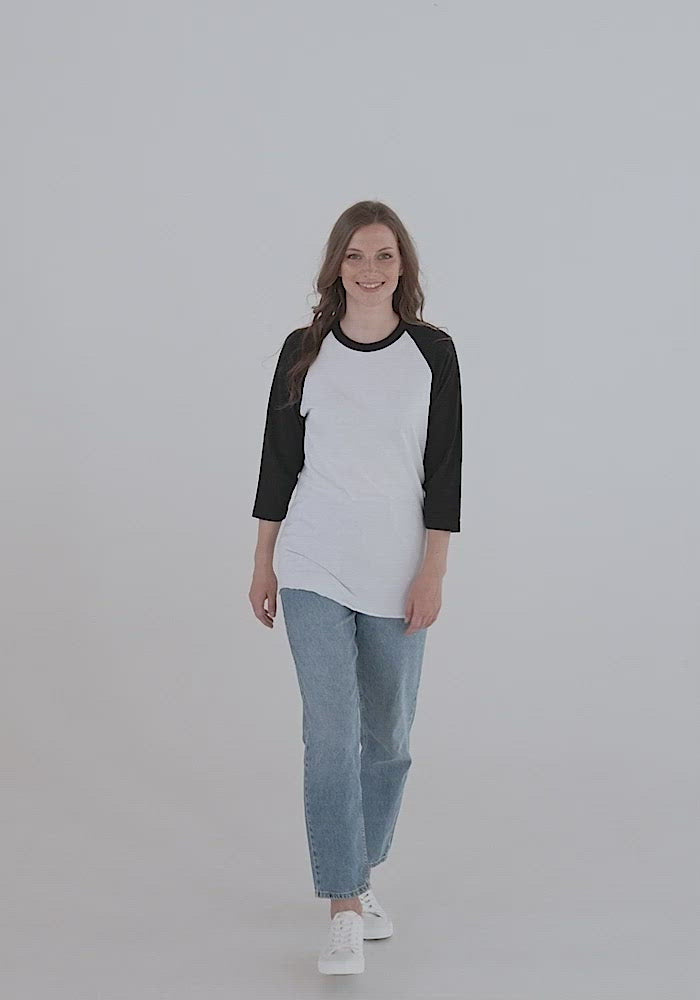 Unisex ¾ Sleeve Raglan Shirt  Tultex 245.mp4