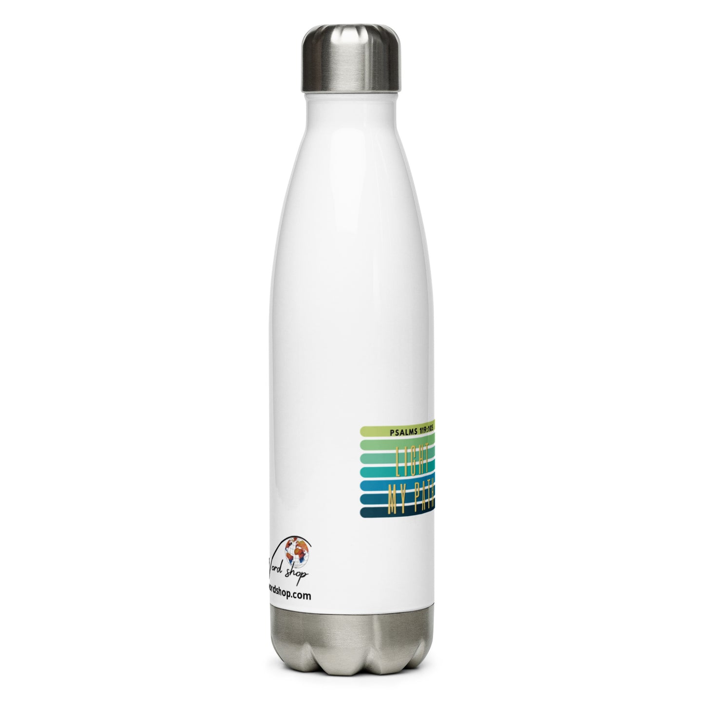 Light my path | Psalms 119:105 | Stainless Steel Water Bottle