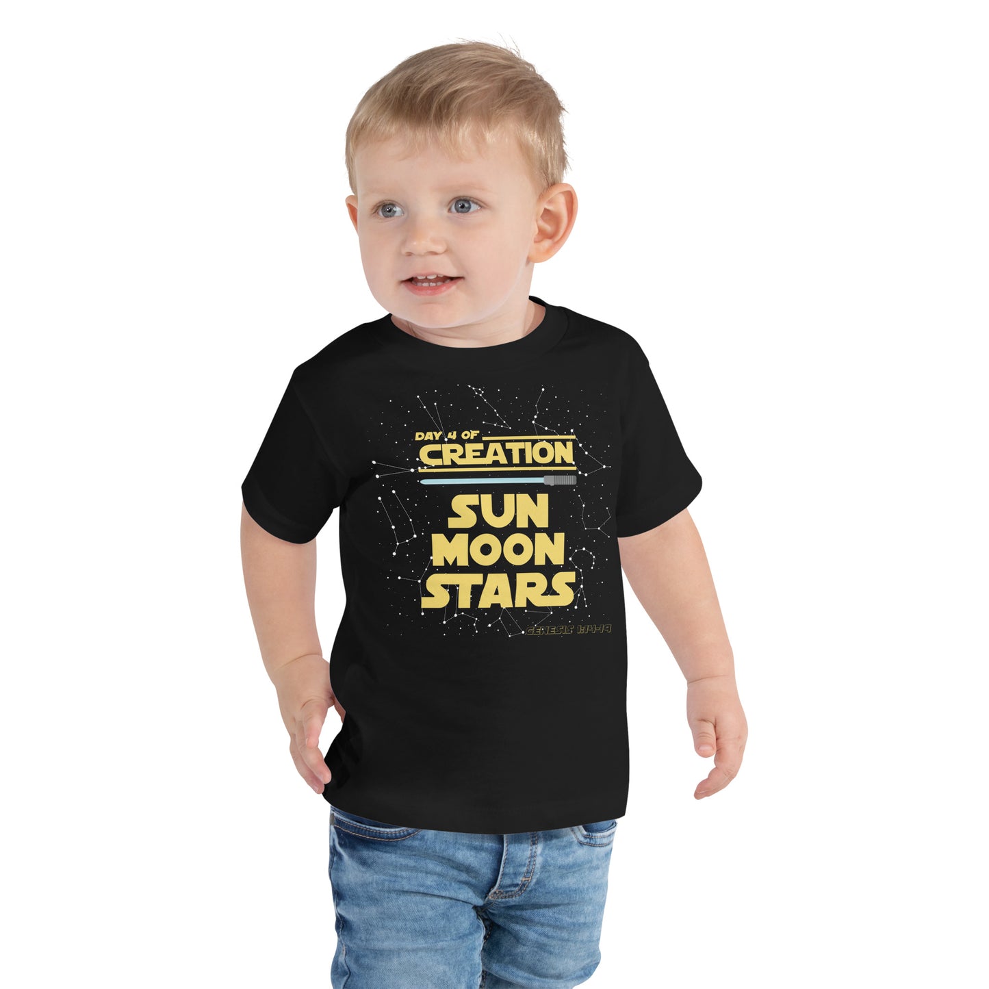 Blue Lightsaber | Day4 of Creation | Genesis 1: 14-19 | Toddler Tee