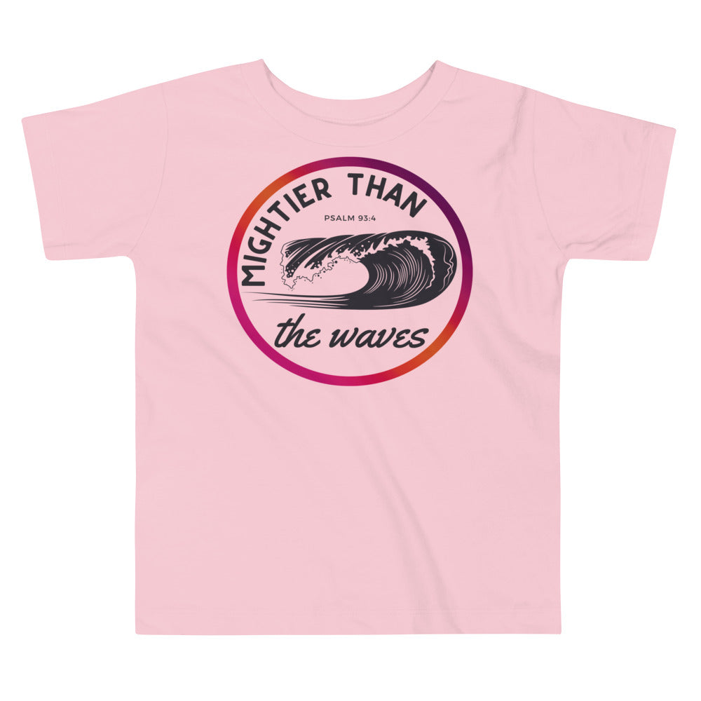 Toddler T-shirt | Mightier than the waves | Psalm 93:4 | Sunset gradient