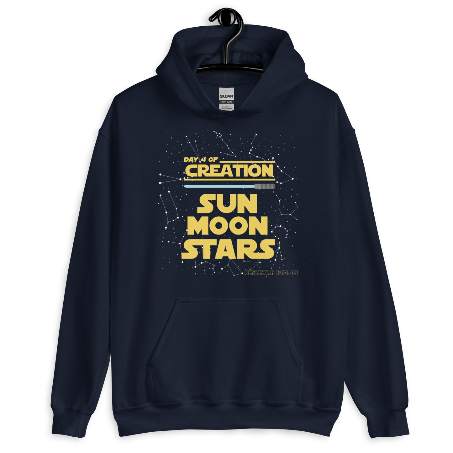 Blue lightsaber | Day4 of creation | Genesis 1: 14-19 | Men's Hoodie