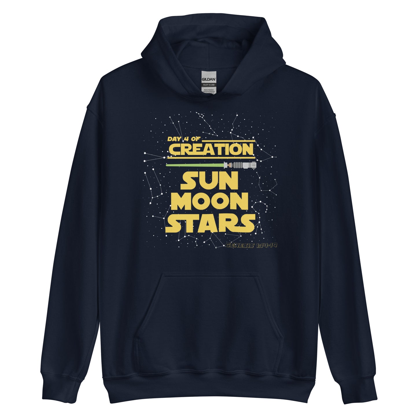 Green lightsaber | Day4 of creation | Genesis 1: 14-19 | Men's Hoodie