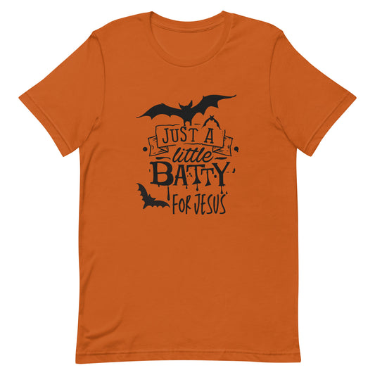 Halloween t-shirt | Just a little batty for Jesus