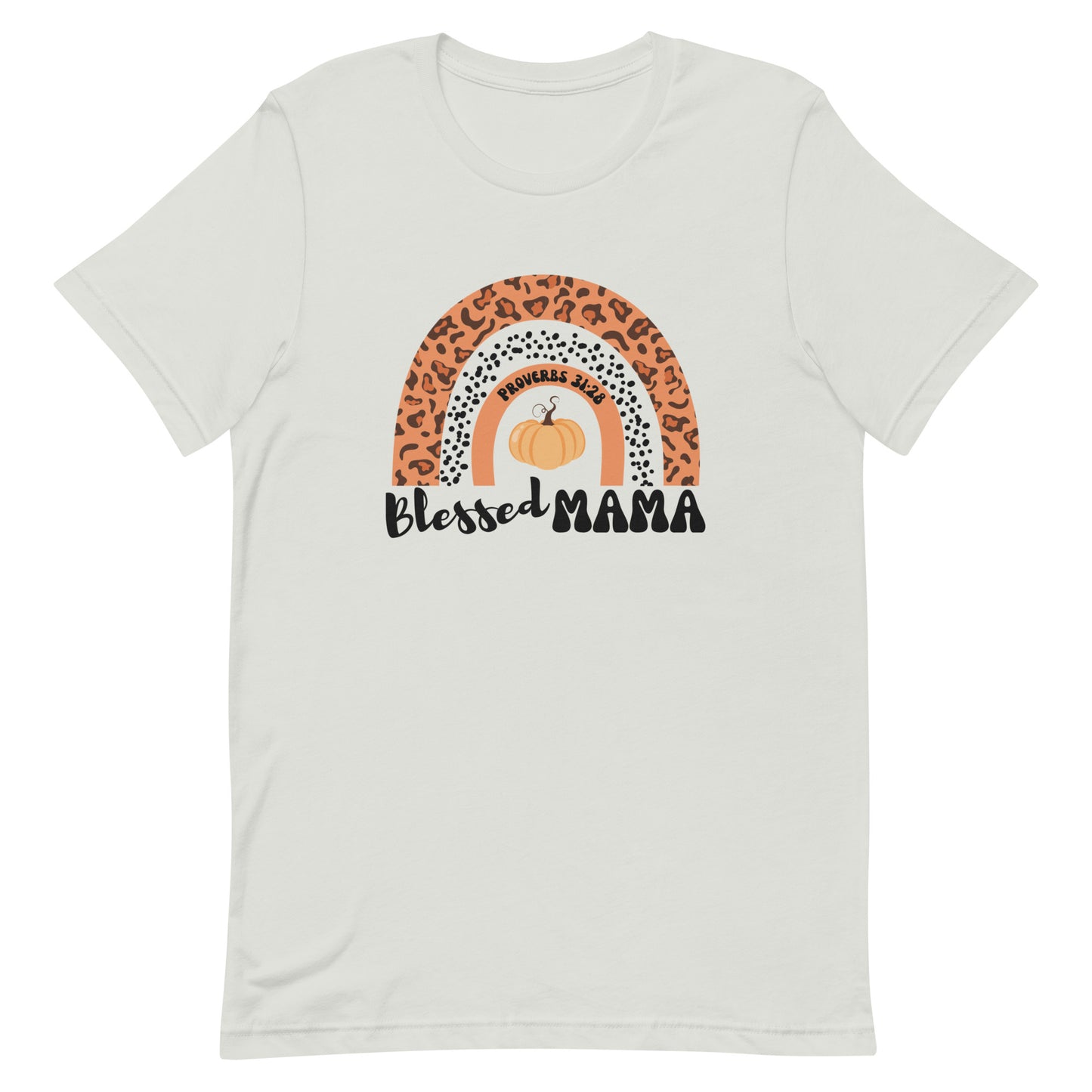 Women's fall tee | Blessed Mama | Pumpkin Rainbow