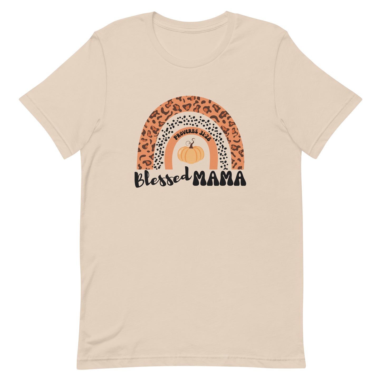 Women's fall tee | Blessed Mama | Pumpkin Rainbow