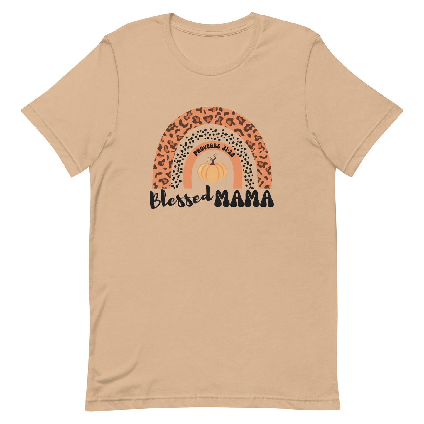 Women's fall tee | Blessed Mama | Pumpkin Rainbow