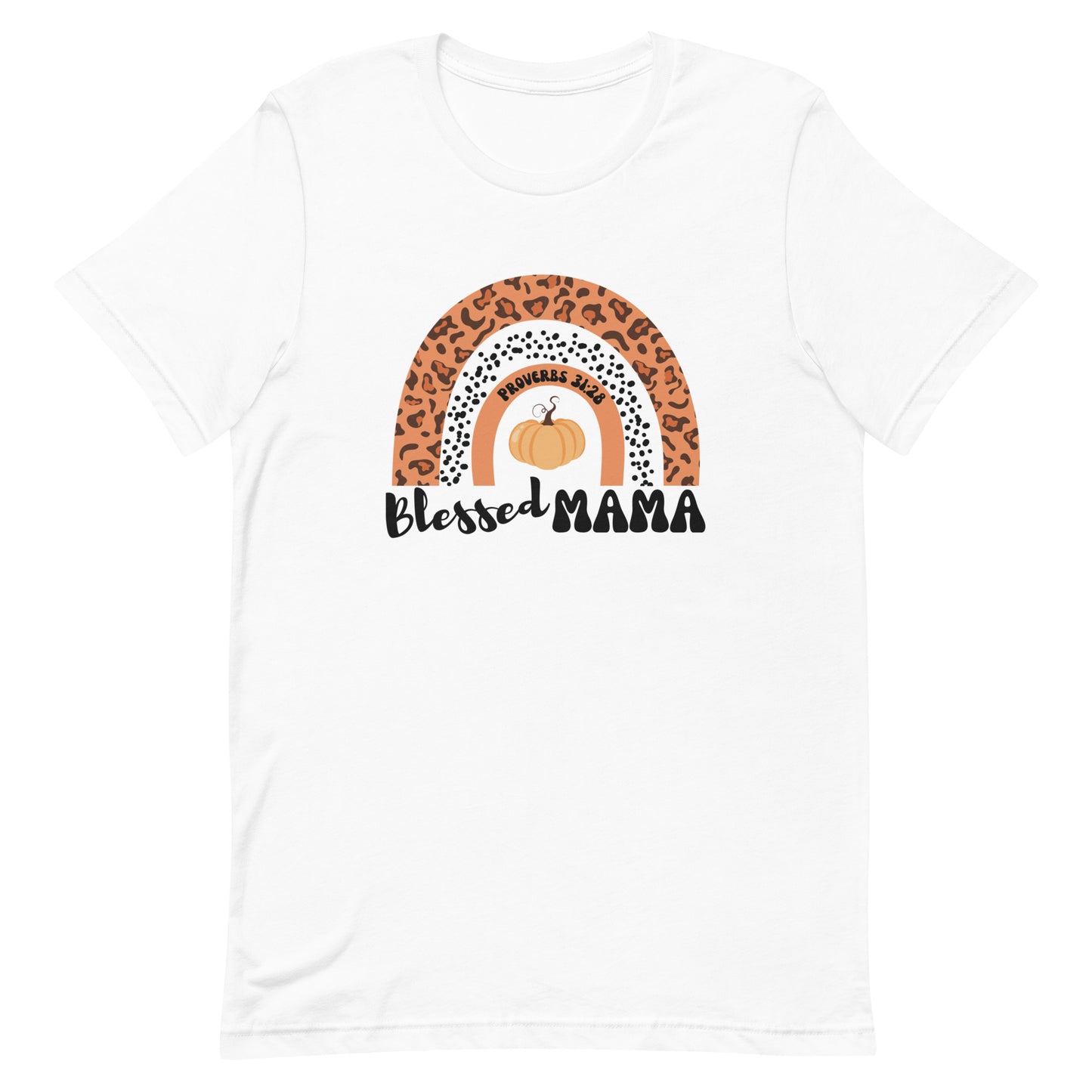 Women's fall tee | Blessed Mama | Pumpkin Rainbow