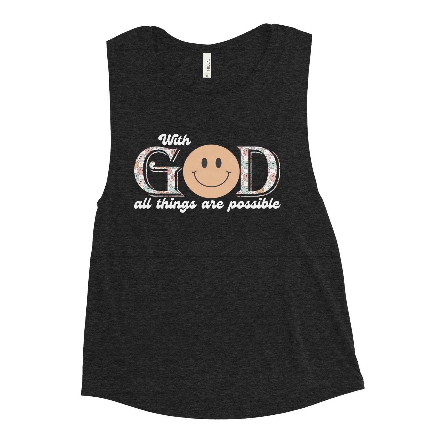 Ladies’ Muscle Tank | With GOD all things are possible