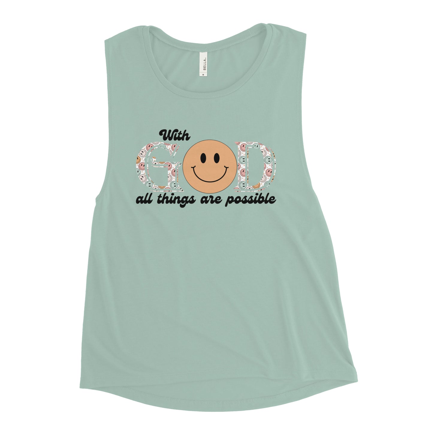 Ladies’ Muscle Tank | With GOD all things are possible