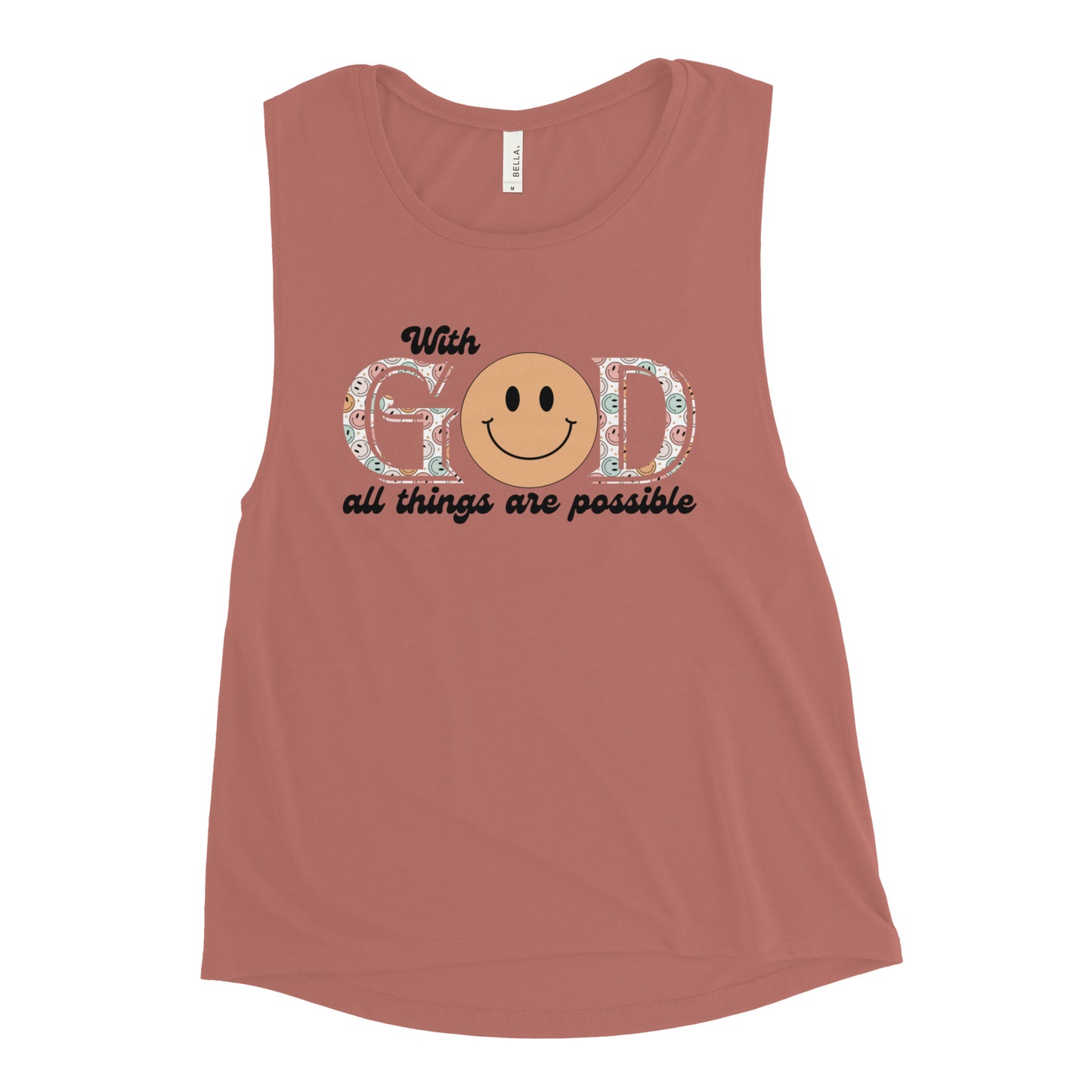 Ladies’ Muscle Tank | With GOD all things are possible