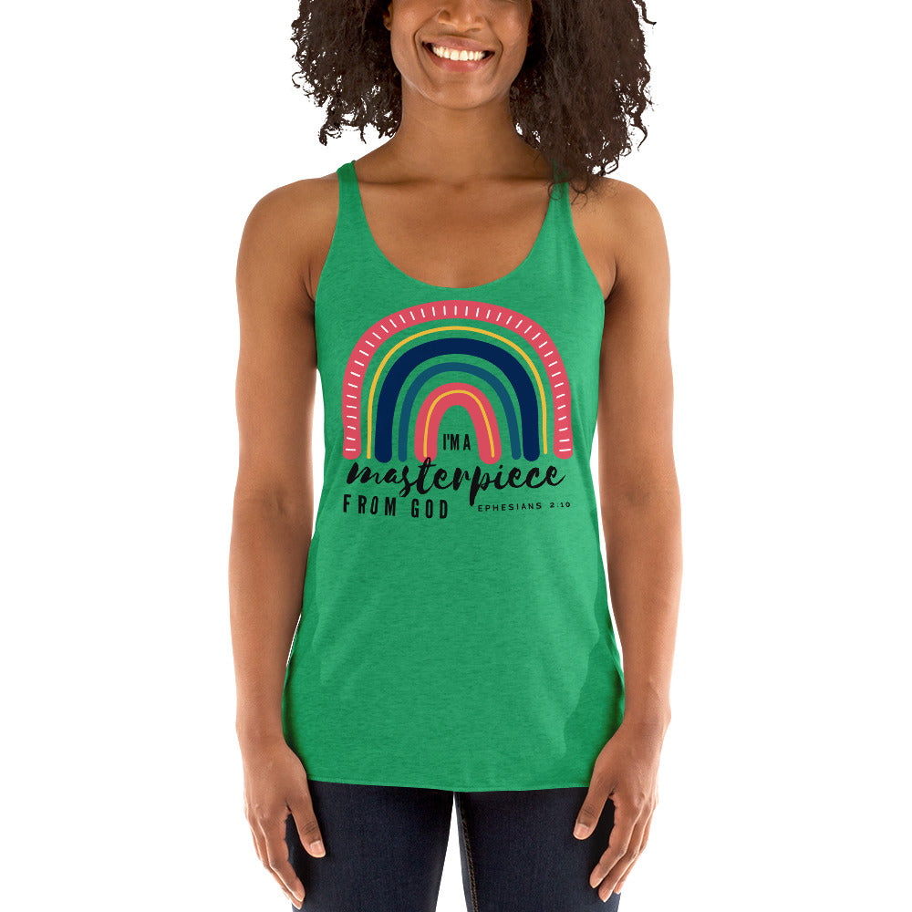 Women's Racerback Tank | I'm a masterpiece from God | Ephesians 2:10