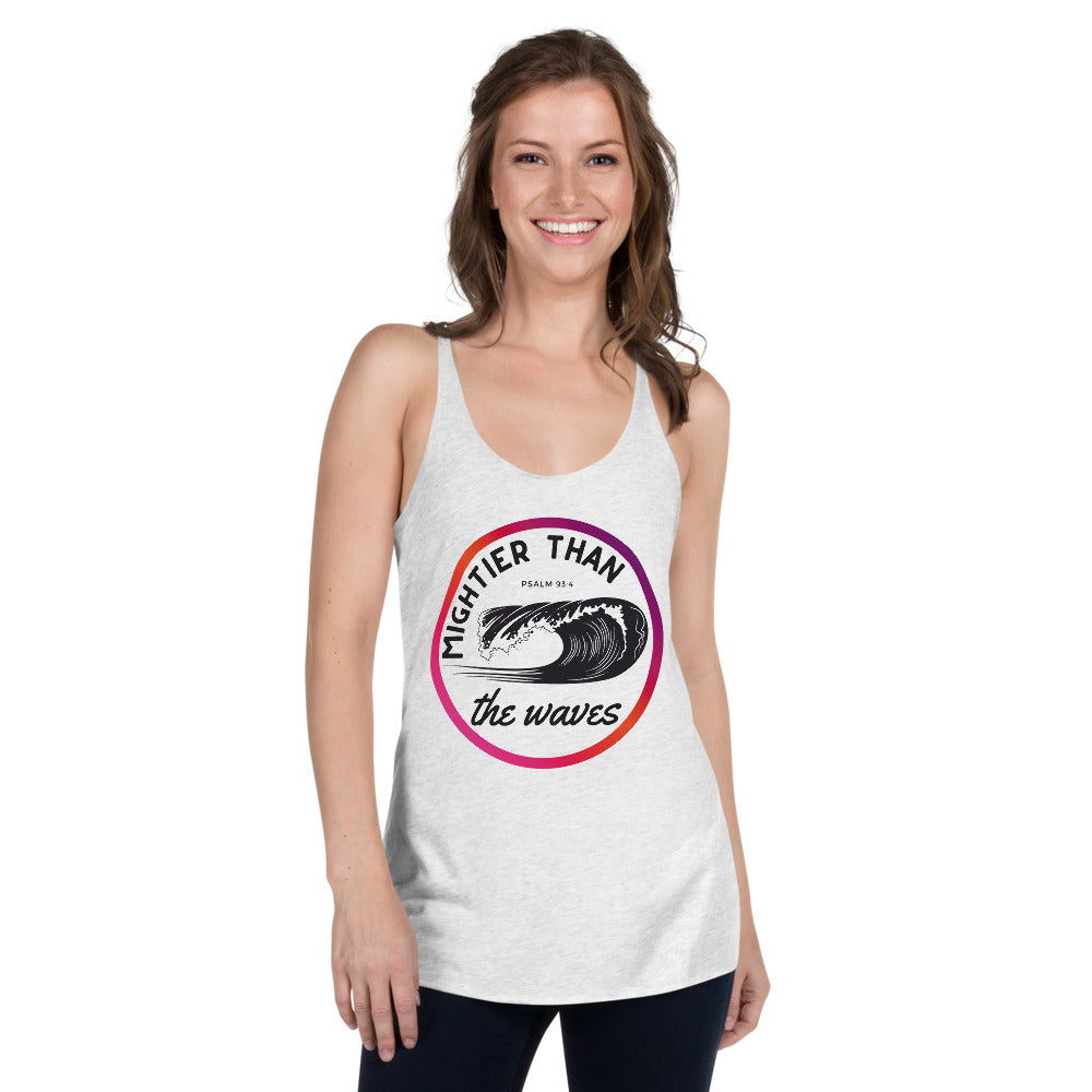 Women's Racerback Tank | Mightier than the waves | Psalm 93:4