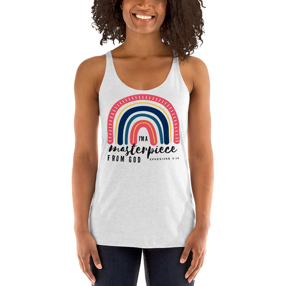 Women's Racerback Tank | I'm a masterpiece from God | Ephesians 2:10