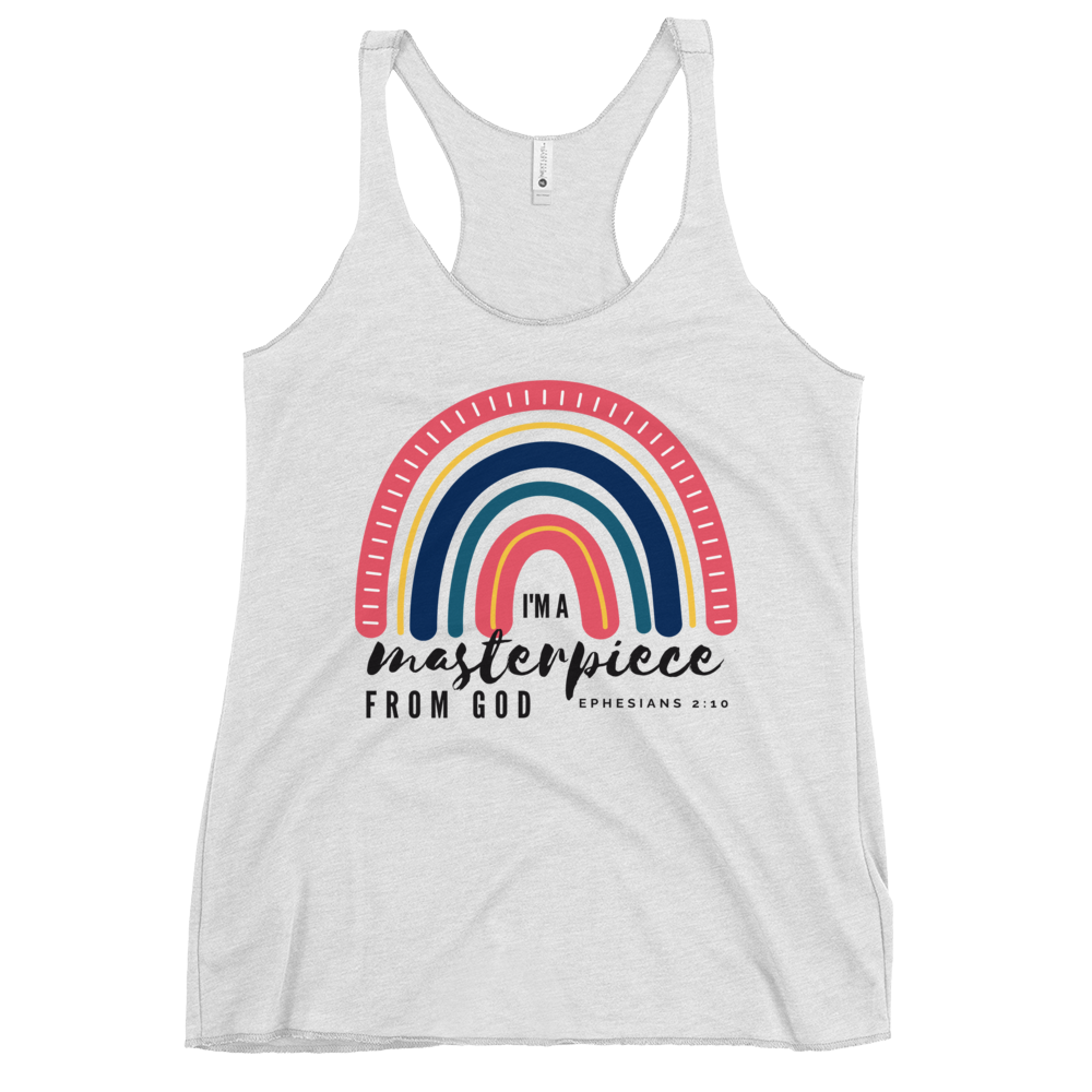 Women's Racerback Tank | I'm a masterpiece from God | Ephesians 2:10