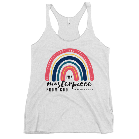 Women's Racerback Tank | I'm a masterpiece from God | Ephesians 2:10