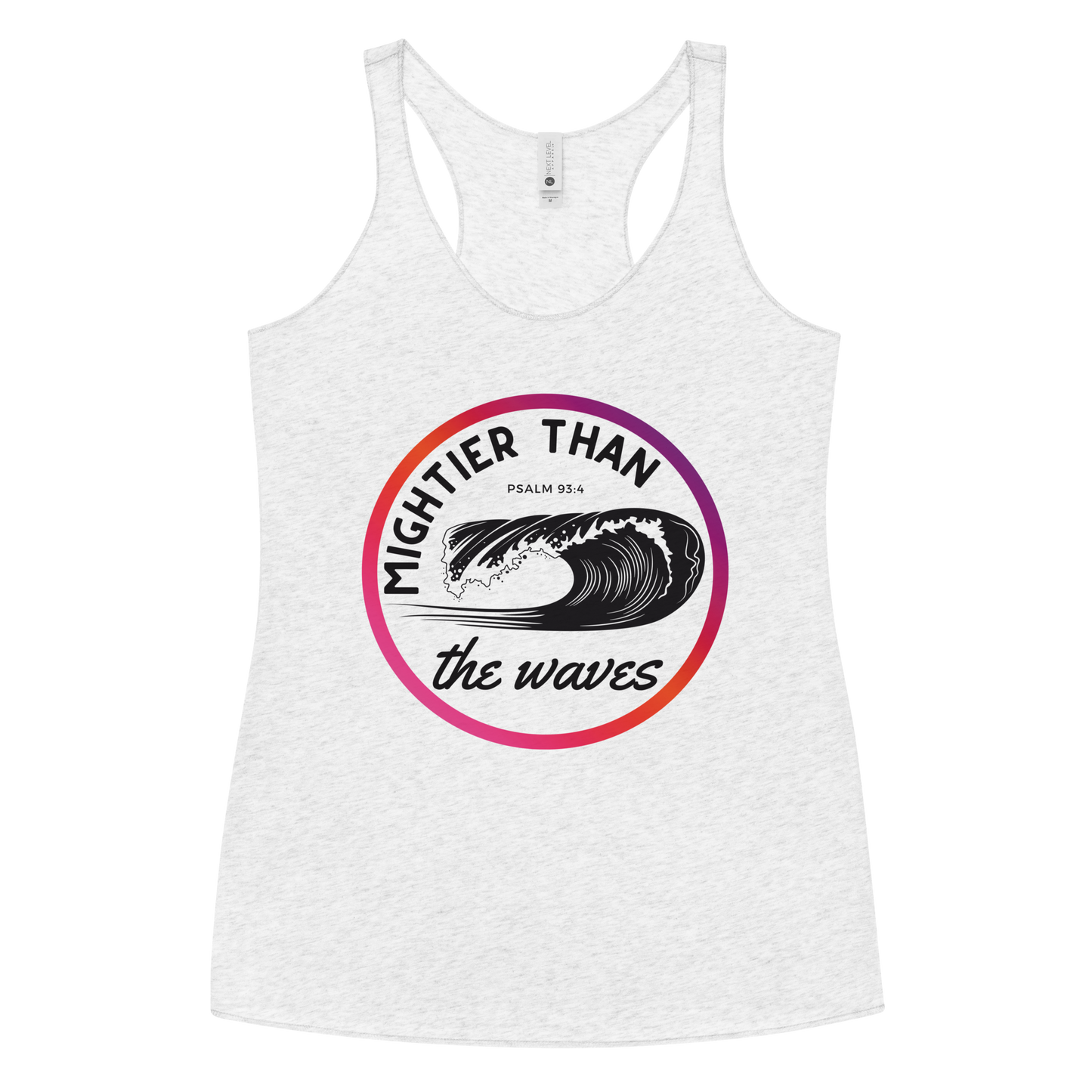 Women's Racerback Tank | Mightier than the waves | Psalm 93:4