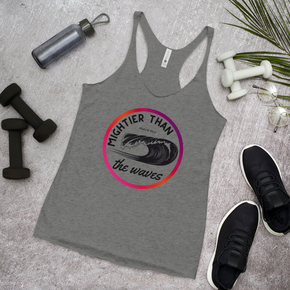 Women's Racerback Tank | Mightier than the waves | Psalm 93:4