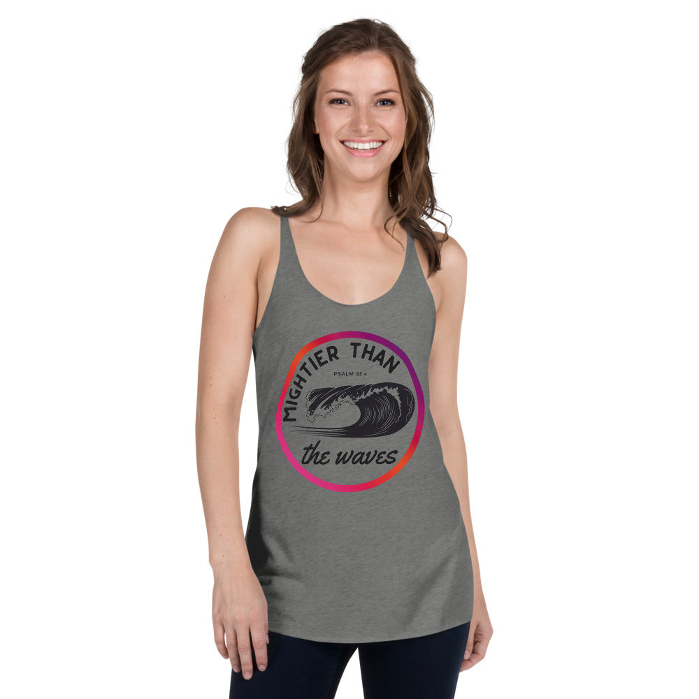 Women's Racerback Tank | Mightier than the waves | Psalm 93:4