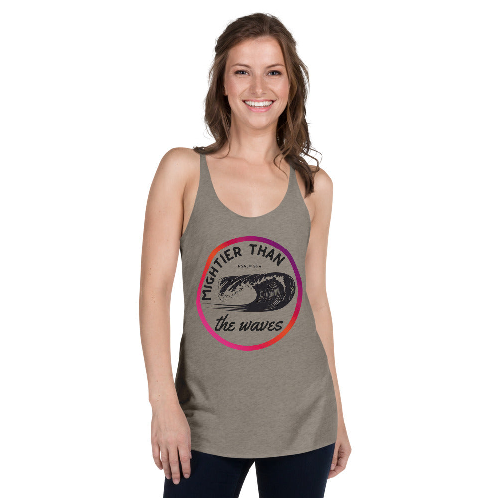 Women's Racerback Tank | Mightier than the waves | Psalm 93:4