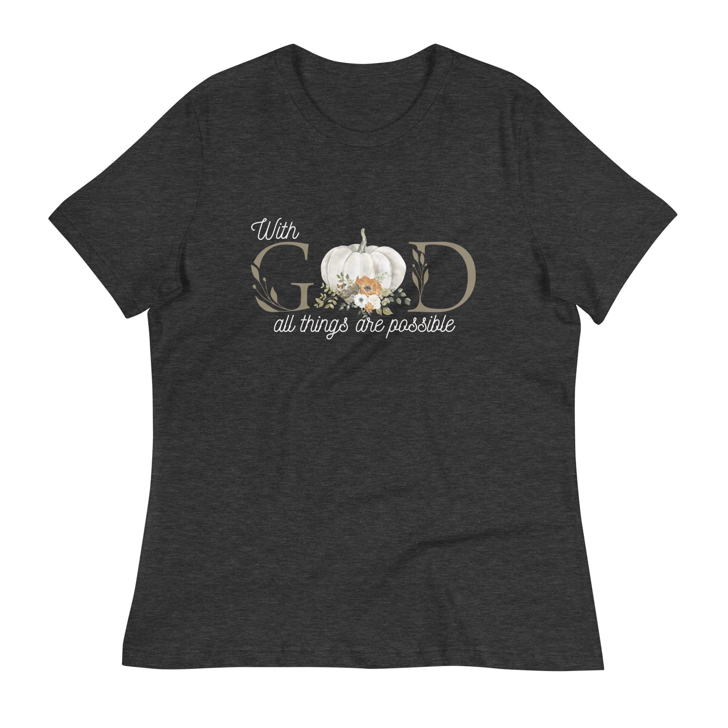 Women's fall tee | With God all things are possible | Pumpkin