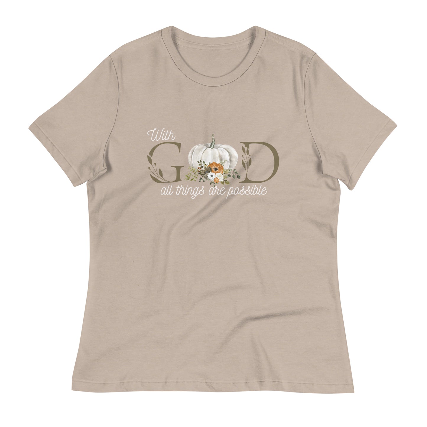 Women's fall tee | With God all things are possible | Pumpkin