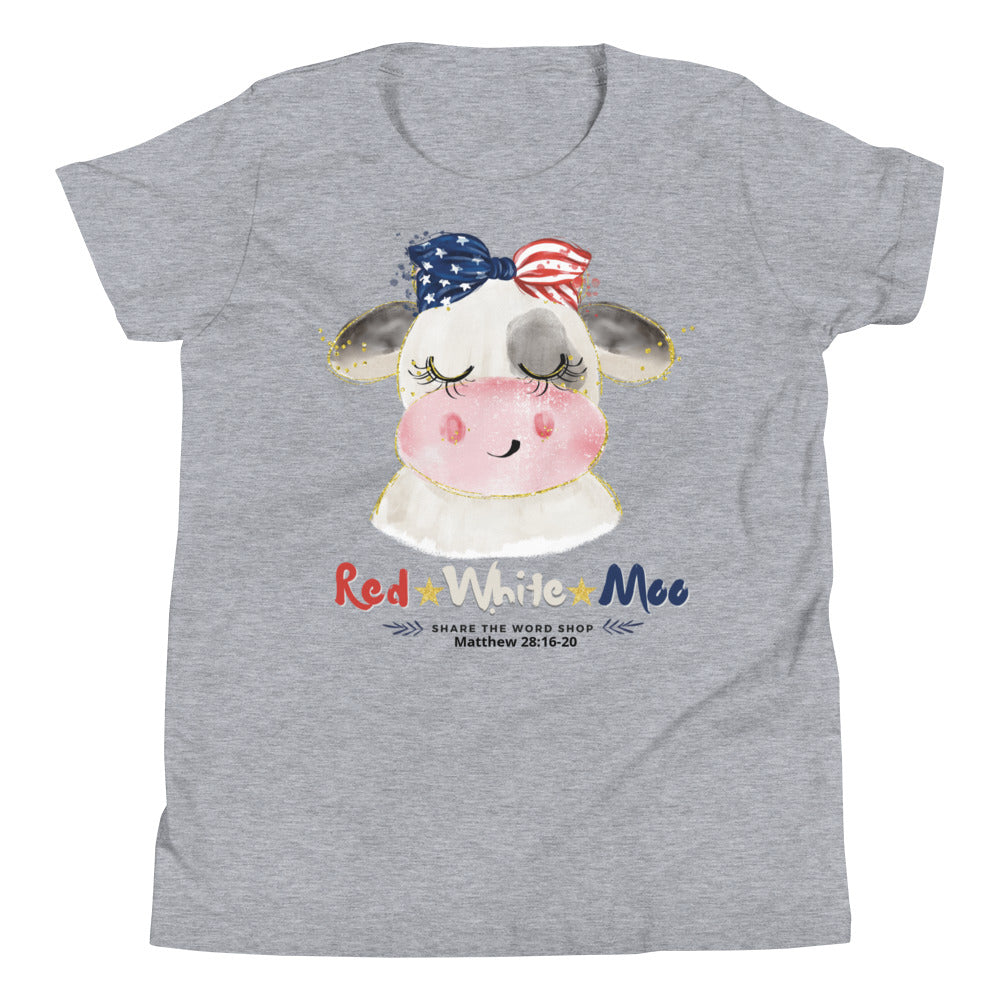 Red, White, Moo | Matthew 28: 16-20 | Youth T-Shirt