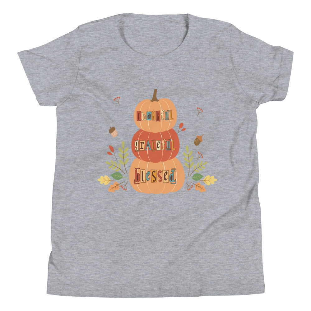 Youth T-Shirt | Thankful, Grateful, Blessed