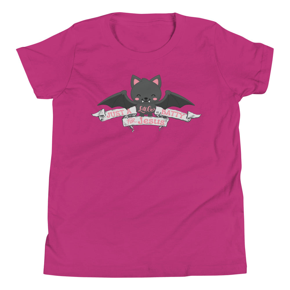 Youth Girl's T-Shirt | Just a little batty for Jesus