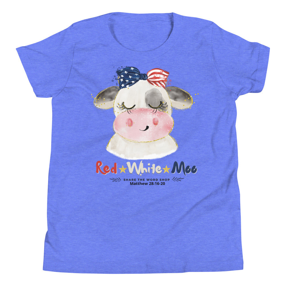 Red, White, Moo | Matthew 28: 16-20 | Youth T-Shirt