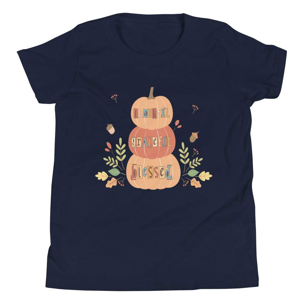 Youth T-Shirt | Thankful, Grateful, Blessed