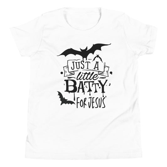 Youth T-Shirt | Just a little batty for Jesus