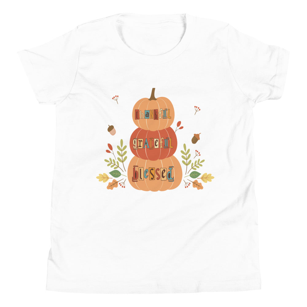 Youth T-Shirt | Thankful, Grateful, Blessed