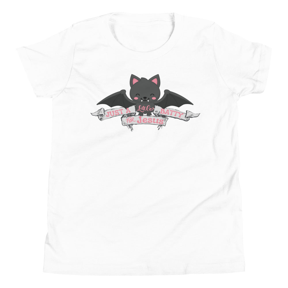 Youth Girl's T-Shirt | Just a little batty for Jesus